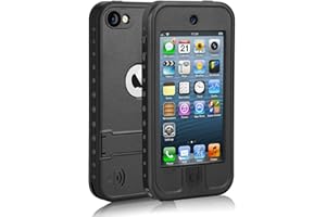 ODUFO Waterproof Case for iPod Touch 7/6/5 Shockproof & Dustproof Full-Body Protective Cover Heavy Duty for Swimming, Outdoor Sports, Rain, Snow - Compatible with iTouch 5th/6th/7th Generation (Black)