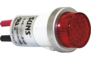 SUNS INTERNATIONAL Suns IL4E-240E-R-U6 LED 1/2" Red Indicator Light Raised 240V Wire Ideal