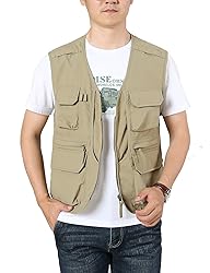 Flygo Men's Utility Cargo Vest Outdoor Summer Work