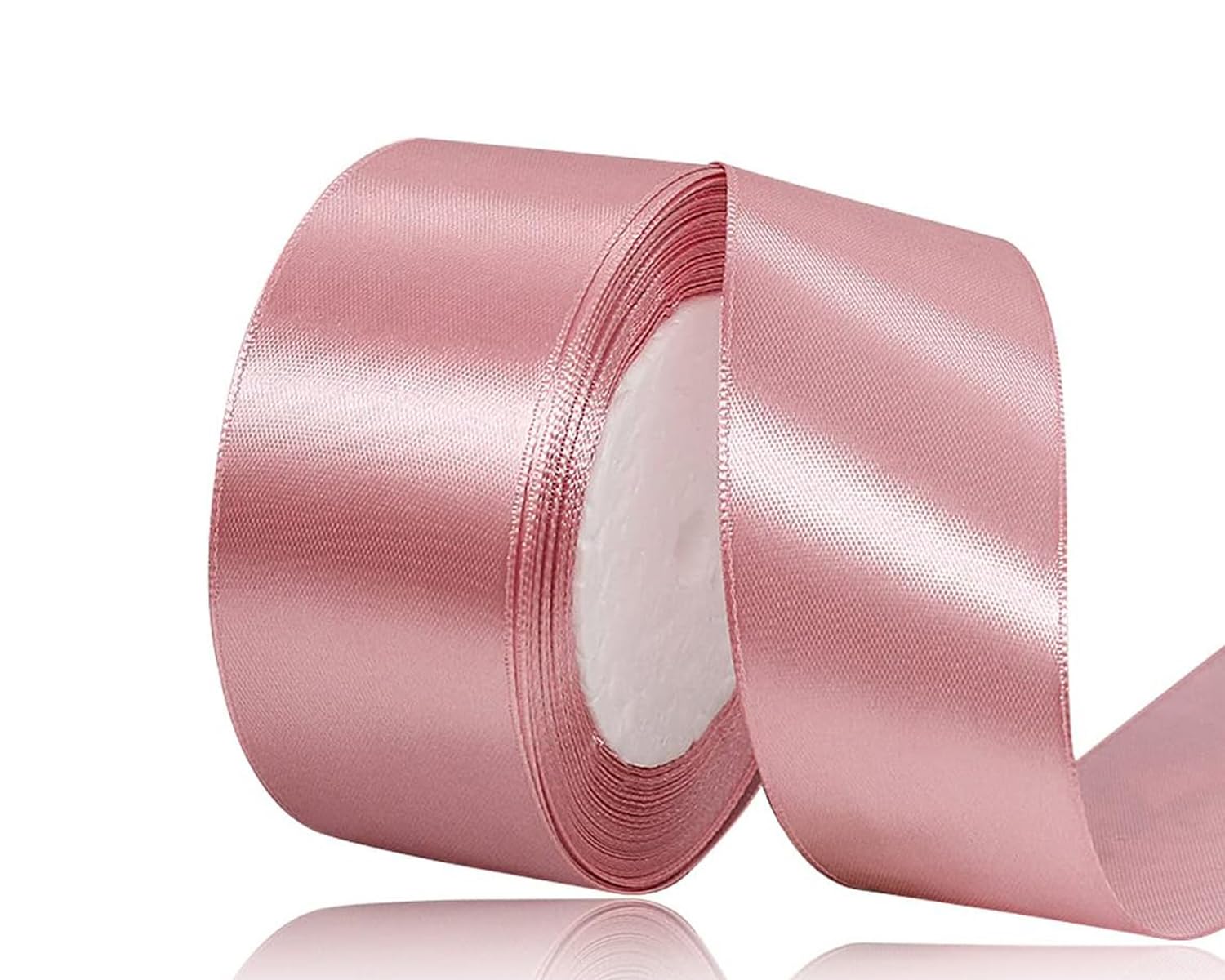 Rose Gold Satin Ribbon 40mm, 22 Meters Rose Gold Fabric Ribbons for Gift Wrapping, Crafting, Hair Bows, Sewing, Wreaths, Cakes, Wedding Party and Christmas Decoration — image 1