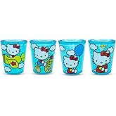 Silver Buffalo Sanrio Hello Kitty Classic Scenes 2-Ounce Plastic Freeze Gel Mini Cups, Set of 4 | Insulated Cooling Drinkware Chiller