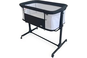 IKOMZY Baby Bassinets Bedside Sleeper, Bedside Bassinet for Baby, Lightweight Portable Bedside Crib with Airflow Mesh and Adjustable Heights