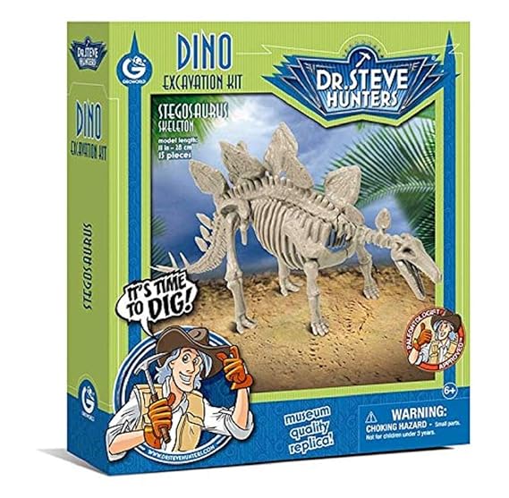 Geoworld 625270 - Dr. Steve Hunters: Dino Ausgrabungs-Set - Stegosaurus-Skelett, Alter: 6+, Größe: 28 cm