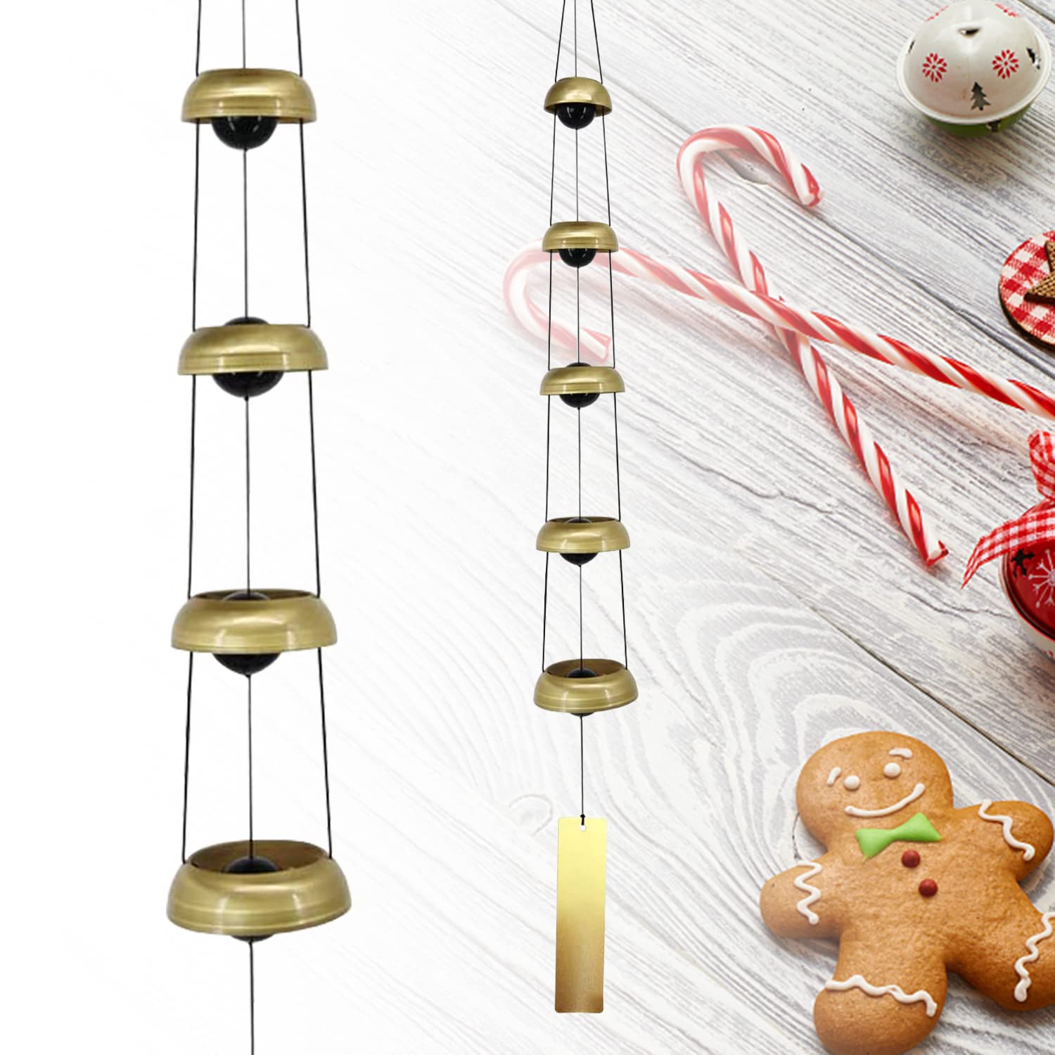 ASTARIN Copper Wind Chimes, Temple Wind Chime with 5 Bells, Feng Shui Wind Chimes for Home Yard Outdoor Decoration, A Great Memorial Wind Chime for Someone who Loves Peace