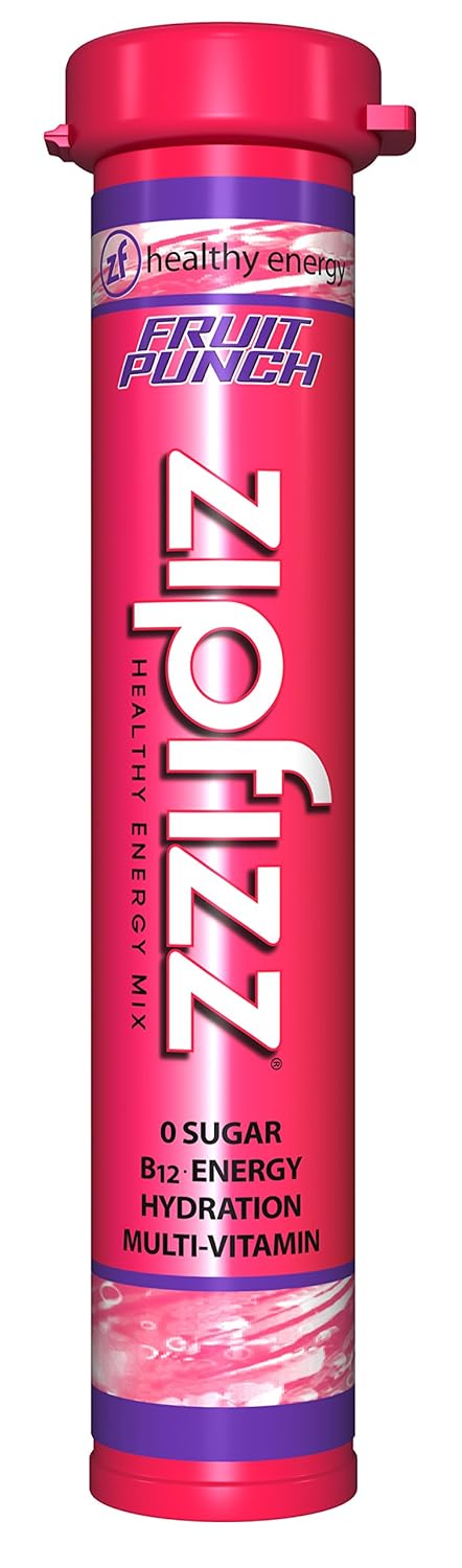 Zipfizz Healthy Energy Drink Mix, Hydration with B12 and Multi Vitamins, Fruit Punch, 20 Count : Grocery & Gourmet Food