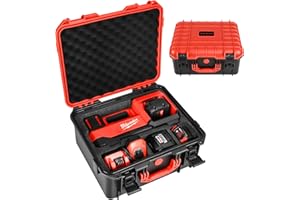 LOTOCASE Air Compressor Case for Milwaukee M18 Inflator - Waterproof Hard Shell Air Pump Storage Bag Compatible with Milwaukee Tire Inflator 2848-20, Battery Pack 18V 3.0 to 12.0 Ah & Chargers (Case Only)