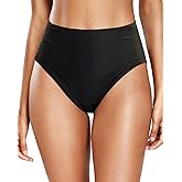 Tempt Me Womens High Cut High Waisted Bikini Bottoms Tummy Control Bathing Suit Bottoms Swim Bottom Swimsuit Bottom