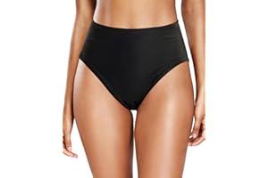 Tempt Me Womens High Cut High Waisted Bikini Bottoms Tummy Control Bathing Suit Bottoms Swim Bottom Swimsuit Bottom