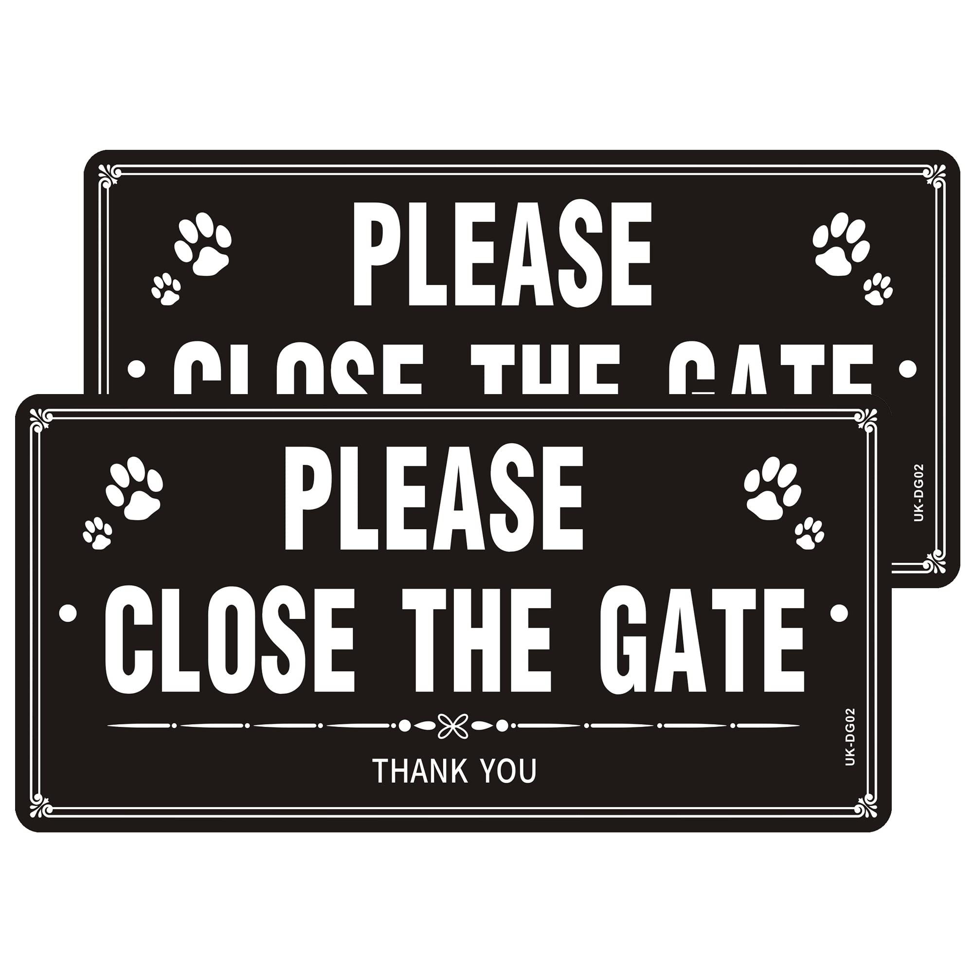 Pack of 2 Please Close the Gate Sign Reflective Aluminum - 15x30cm, Outdoor Waterproof, UV Resistant, Durable — image 1