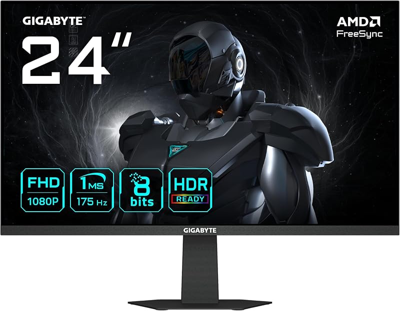GS24F14A Moniteur Gaming 24” FHD - 1920 x 1080, 175Hz, 1ms, 400 CD/m², FreeSync, HDR Ready, HDMI 2.0, DisplayPort 1.4