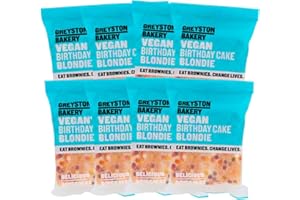 GREYSTON BAKERY Vegan Birthday Cake Blondie Brownie with Sprinkles - Preservative Free Certified Kosher - Pack of 8 Individually Wrapped 2.5 oz - Treats, Snacks, Holiday, Gift, Present for Party