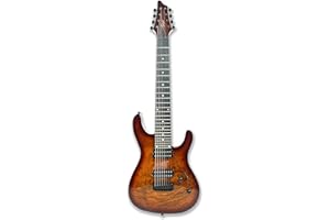 Gstyle 8 String Electric Guitar Burl poplar veener top okoume Wood Body Bolt On Maple Neck Poplar Wood Body (Right-handed) (ES-800)