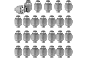 WENORA Conduit Connectors, 25 PCS 1/2 Inch UL Listed Liquid Tight Connector PVC Flexible Conduit Connector, 180 Degree Straight
