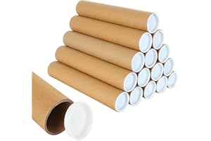 LANIAKEA 16PCS Kraft Poster Tubes 2 x 16 inch Mailing Tubes, Recyclable Shipping Tubes for Transporting, Storage