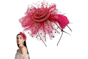 SHIFANQI Fascinators Hats for Women, Tea Party Headband Fascinator with Feather & Clip for Cocktail, Bridal Wedding, Church