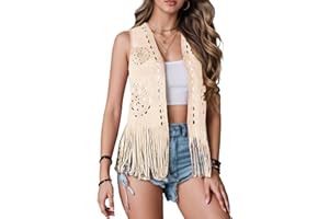 Happy Cherry 2025 Tassel Waistcoat Women Cowgirl Fringe Vest Western 70s Disco Suede Fringed Jacket Hippie Costume