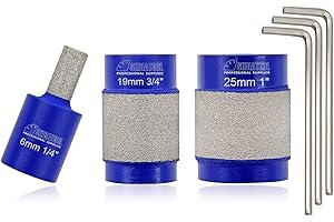 SHDIATOOL Diamond Glass Grinder Bits for Stained Glass,Glass Grinder Heads,Glass Diamond Grinder Bit Head Tools (3 Pieces,1-I