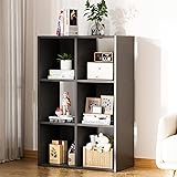 COMHOMA 6 Wood Cube Storage Organizer with Open