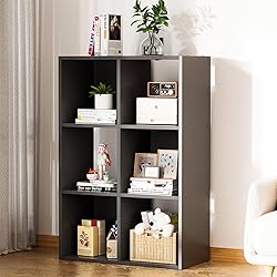 COMHOMA 6 Wood Cube Storage Organizer with Open