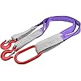 Generic Lifting Slings Straps with Hooks - 3.3 FT, 4409LB Pounds Capacity, Polyester Bridle Sling, Heavy Duty Two Leg Rigging Strap for Engines, Cranes, Hoists, Truck, Purple