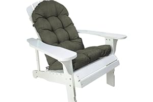 mudilun Outdoor/Indoor Adirondack Chair Cushion Waterproof Durability High Back Rocking Chairs Cushions High Weather Resistance Tufted High Back Patio Seat Pads(44x19x4, Star Sea Grey)