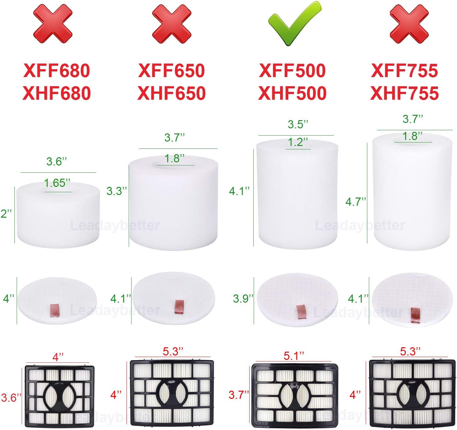 2 HEPA + 4 Foam & Felt Filters for Shark Rotator Pro Lift-Away NV500, NV501, NV502, NV503, NV505, NV510, NV520,NV552,UV560, Compare to Part # Xff500 Xhf500 Replacement Filter: Appliances