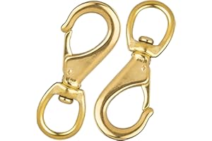 Faneta 4 inch Brass Swivel Snap Hooks Heavy Duty 3/4 inch Swivel Eye - Solid Brass Scuba Diving Clips #2 - Seadog Line, Anchor Lines, Bags, Belting, Leashes, Straps, Luggage, Leathercarft (Pack of 2)