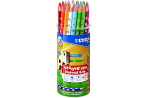 LYRA Groove Slim Wooden Colouring Pencils, 48 Pieces in Assorted Colours with Sharpener, Ideal for Children and Schools