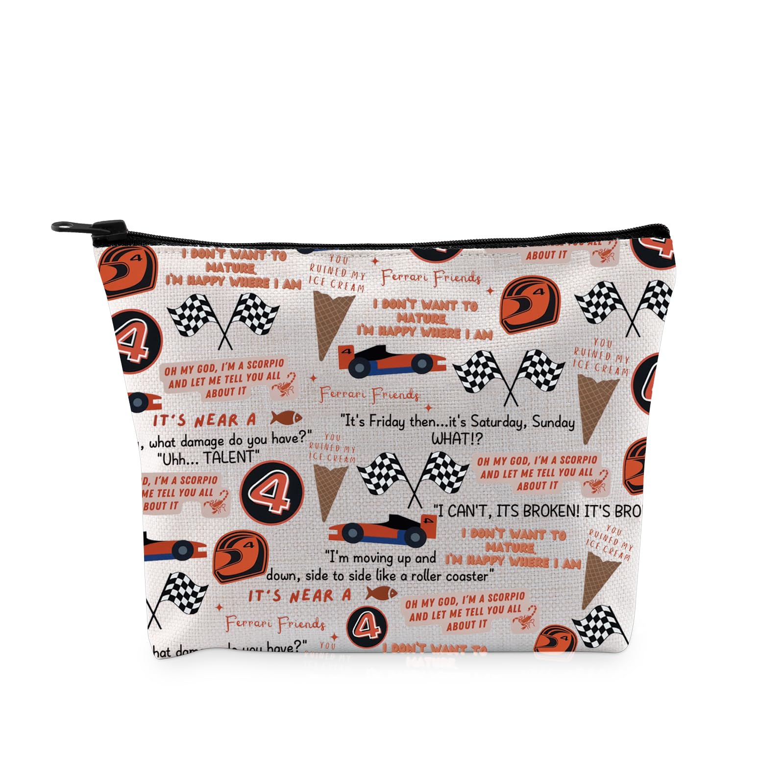 PYOUL Lando N Inspired Gift It's Friday Then..Makeup Bag Lando N Cosmetic Bag Lando N Fan Gift Car Racing Lover Gift (Friday Then Bag)