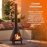 Tower Comet Chiminea Black Steel Patio Heater with Sturdy Feet view 3
