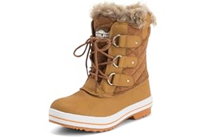 Polar Products Womens Snow Boot Quilted Short Winter Snow Rain Warm Waterproof Boots