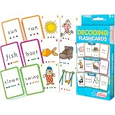 Junior Learning Decoding Flashcards - 162 Phonics Cards for Kids Ages 5+ | 3 Decks of CVC Words, Vowels &amp; Digraphs with Sound Buttons; Compatible with Flashbot for Interactive Learning &amp; Spelling