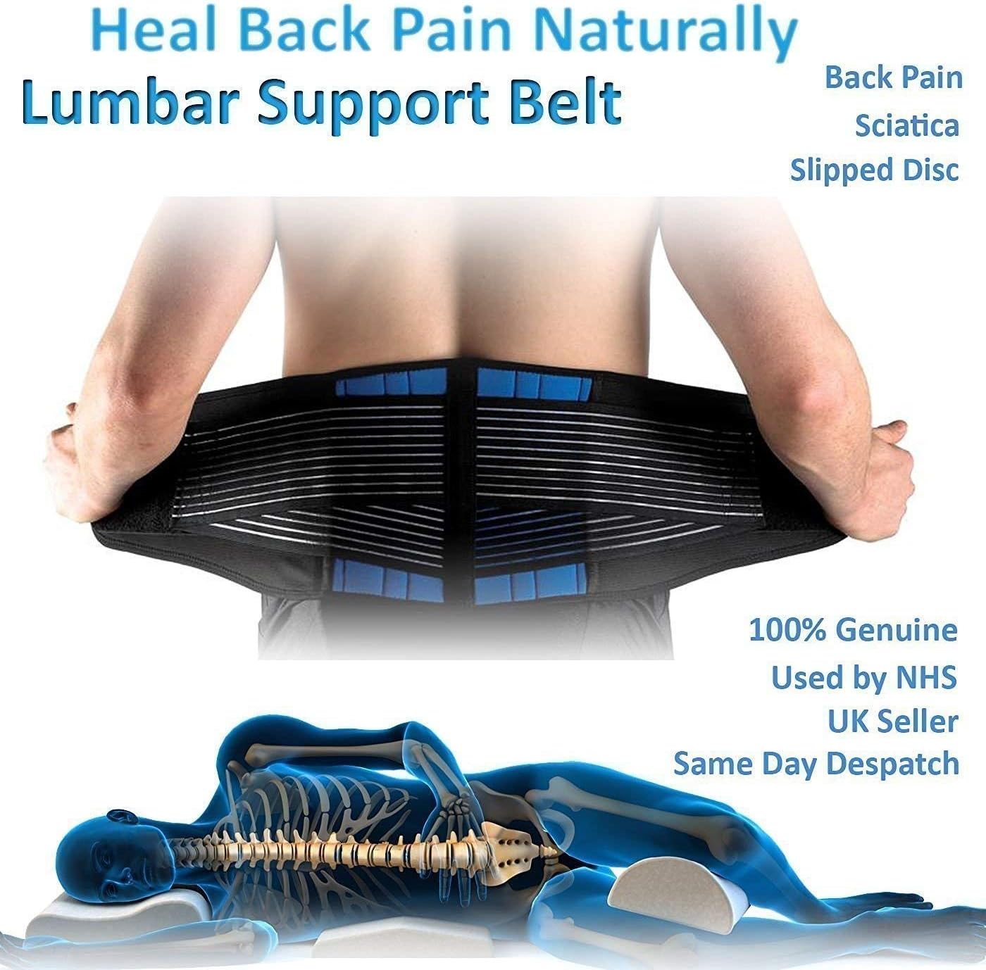 WONFAST Deluxe Neoprene Double Pull Lumbar Lower Back Support Brace Exercise Belt Waist Trainer Trimmer Belt with Dual Adjustable Straps Abdominal Binder Belly (New 5X-Large/54-58") - - 