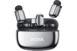 BOYA mini 2 Wireless Microphone for iPhone 15/16/17 & Android,AI Noise Cancellation, 48 kHz/24Bit, App Control, 30H Battery L