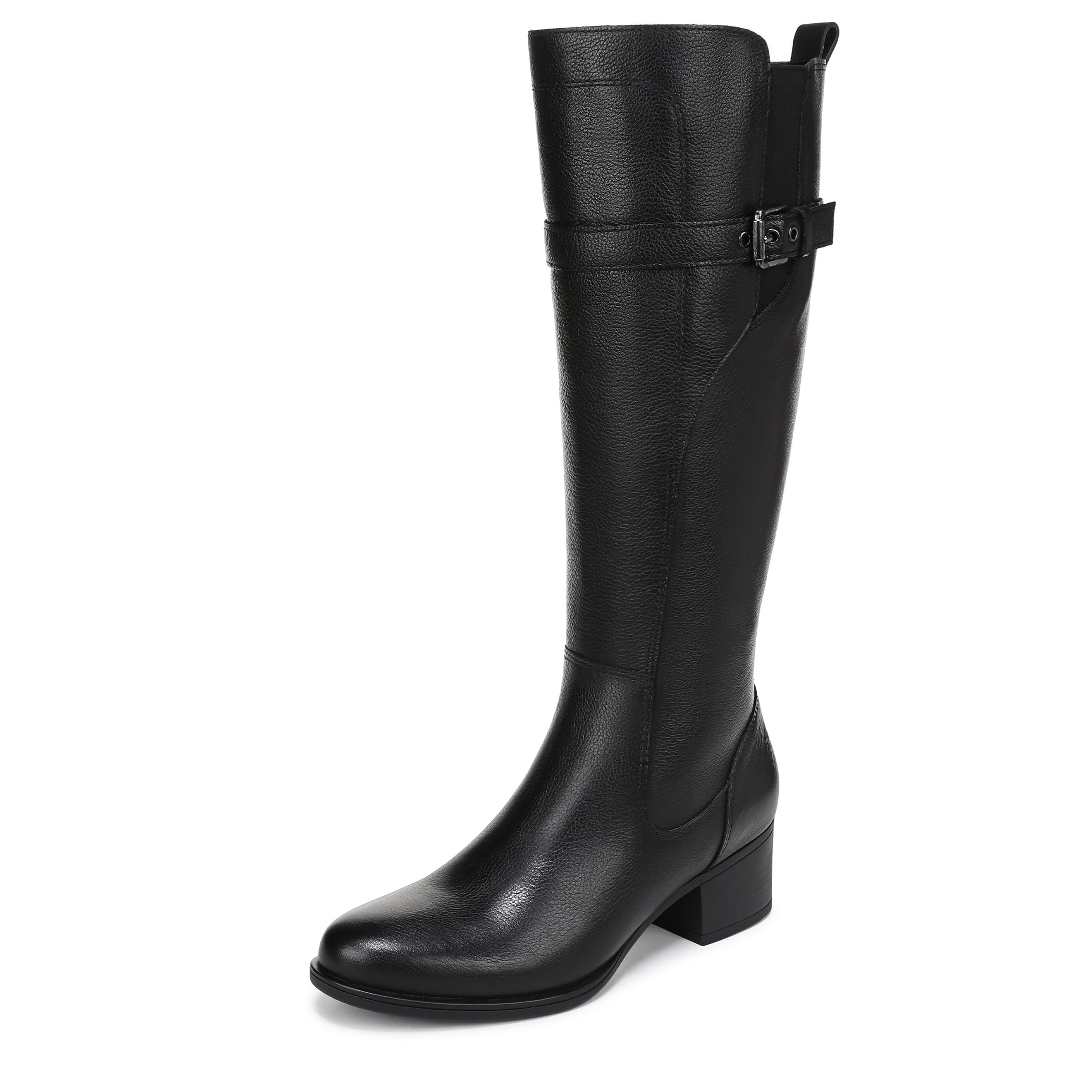 Naturalizer Women’s Kenna Western Boot Black Leather 7 M