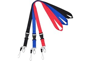Office Lanyard, Wisdompro 3pcs 23'' Neck Strap with Oval Clasp & Detachable Breakaway Buckle for Keys, Cell Phone, Badge Hold