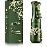 hoforife Glass Olive Oil Sprayer for Cooking, Oil Mister Continuous Cooking Spray with Portion Control for Kitchen 200ml/7oz 