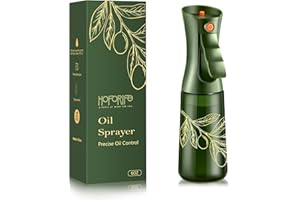 hoforife 200ml/7oz Glass Olive Oil Sprayer for Cooking, Oil Mister Continuous Cooking Spray with Portion Control for Kitchen 