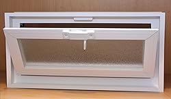Glass Block Vent - 16x8 Vinyl Hopper Vent