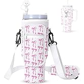 dabria Water Bottle Carrier Bag with Phone Pocket for Stanley 40/30 oz Tumbler Neoprene Water Bottle Holder Pouch with Adjustable Strap Bollus with Straw Cover for Stanley Cup Accessories (40OZ)
