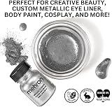 Mehron Metallic Powder .5 oz Silver Ultra Reflective Vegan Cruelty Free Makeup view 3