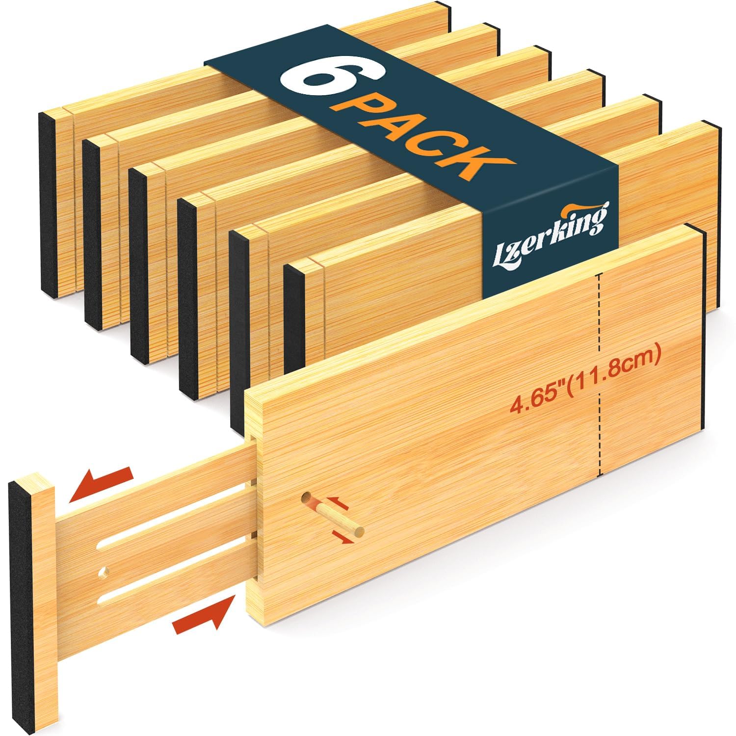 Photo 1 of ***ONLY FIVE***

Lzerking Dresser Drawer Organizers 4.65" High, Adjustable from 12-17.5" Bamboo Deep Drawer Dividers, Expandable Organization for Clothes, Dressers, Bedroom, Kitchen Storage
