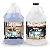 Stone Coat Art Coat Epoxy Resin Kit 2 Gallon – UV‑Resistant, Zero VOC, Food‑Safe Epoxy for Light and White Countertops, Art, 