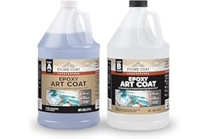 Stone Coat Countertops Art Coat (2 Gal Epoxy Resin) Formulated with Zero VOCs, Extended Working Time, UV Resistance for Alcohol Ink, Acrylic, Metallics, Food Safe Epoxy Perfect for DIY and Art Markers