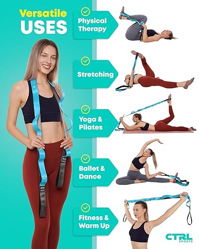 Stretching Strap with Loops Non Elastic Stretch Band for Physical  Therapy, Yoga Strap for Stretching Equipme