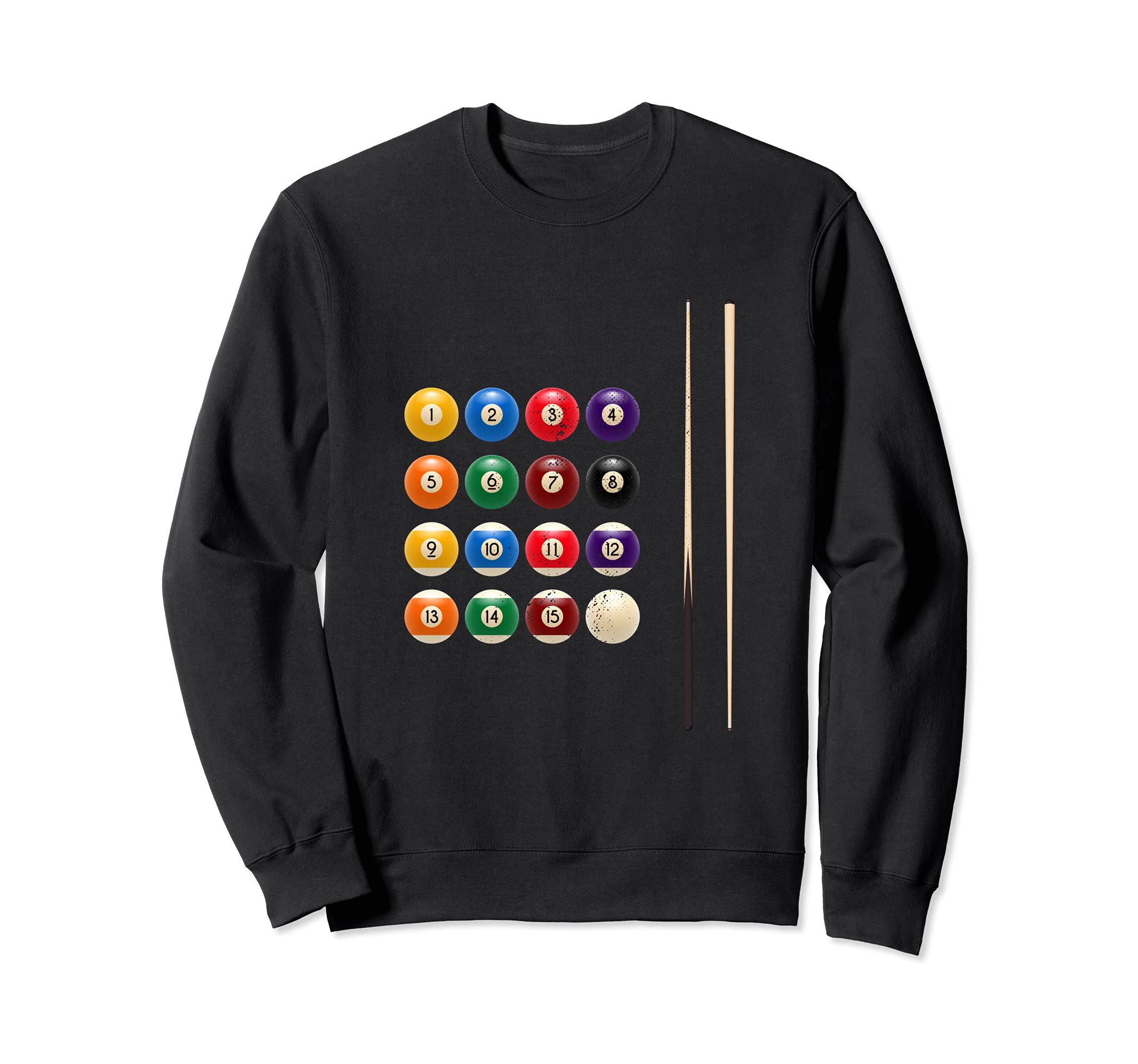 Funny Billiard Balls Cue Stick Rack Pool Player Sweatshirt