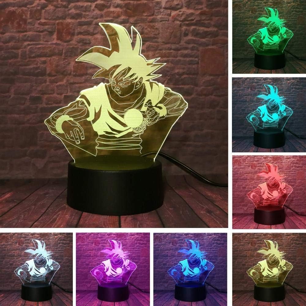 FENGWA 3D Night Light Anime Dragon Ball Z Godaction Figureilluion Table Lamp 7 Color Night Light Boy Child Kid Baby Gift