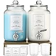 2-Pack Glass Laundry Detergent Dispenser with Stand, 106oz Leak-Proof Glass Fabric Softener Dispenser- Laundry Soap Dispenser-Reusable Container for Kitchen & Bathroom Storage