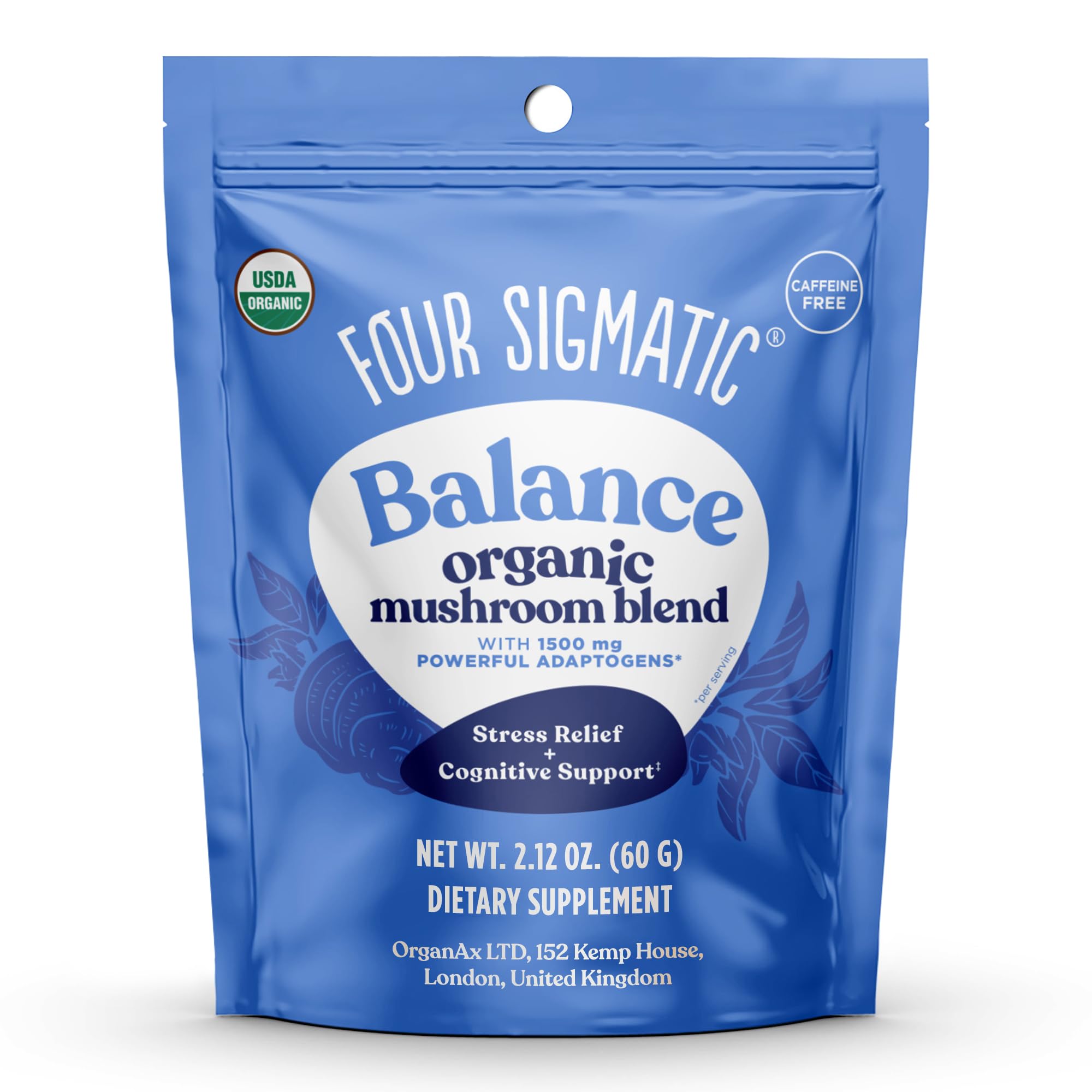 Four Sigmatic Adaptogen & Mushroom Blend Balance Mix – Adaptogen Complex with Ashwagandha, Moringa, Holy Basil, Reishi, Chaga & More