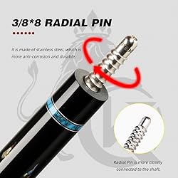 KONLLEN Carbon Fiber Turquoise Inlay Pool Cue Stick